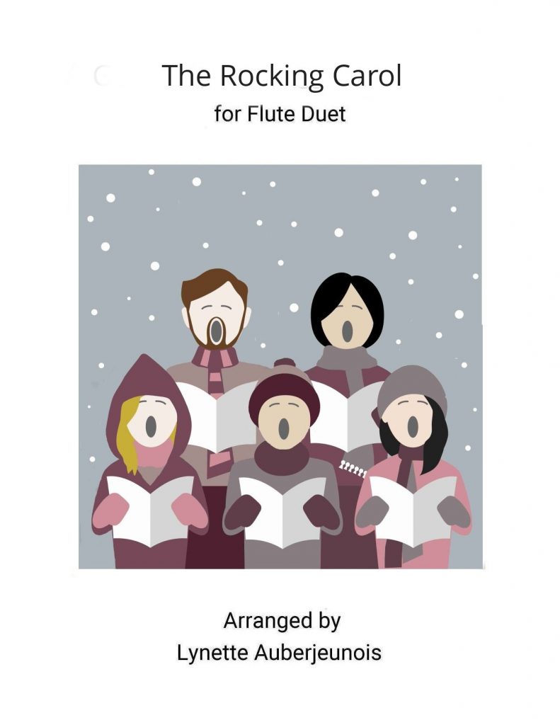Sheet music cover for The Rocking Carol flute duet