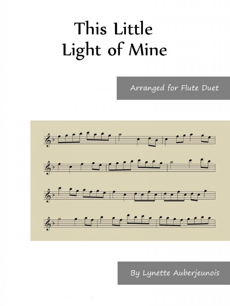 Sheet music cover for This Little Light of Mine flute duet