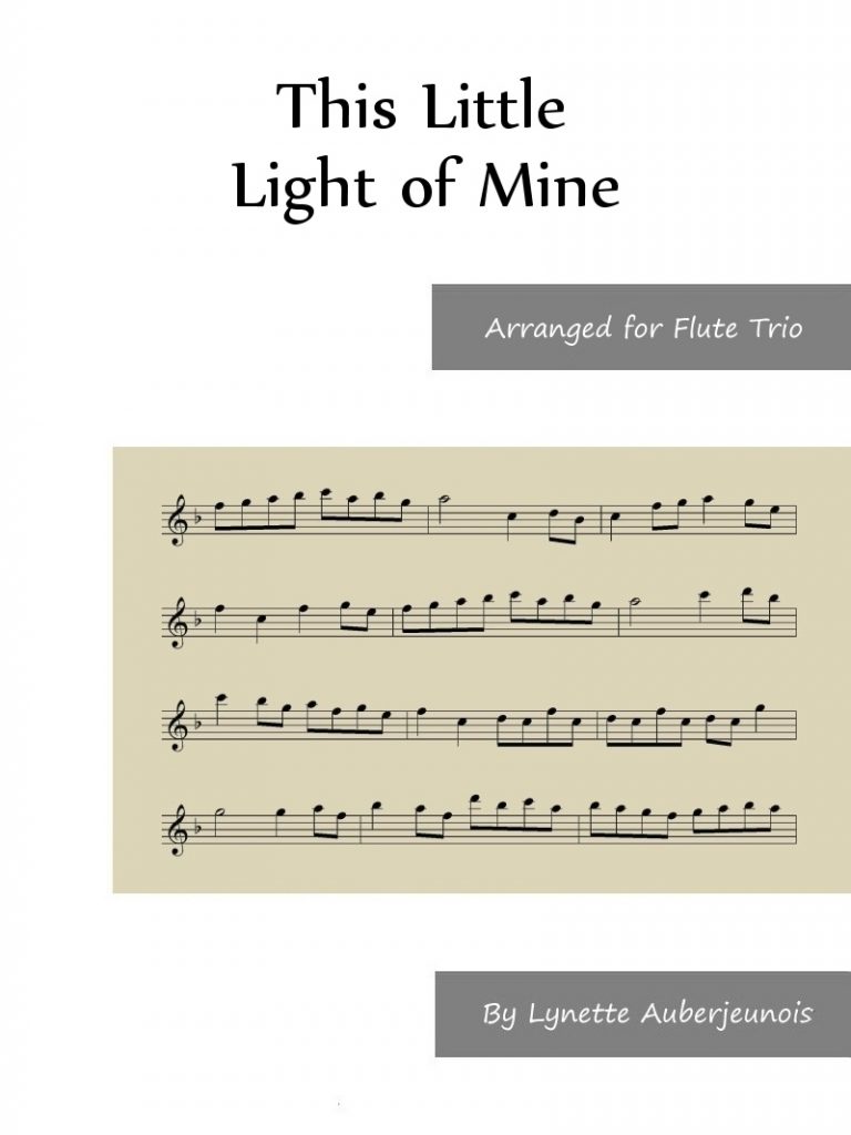 Sheet music cover for This Little Light of Mine flute trio