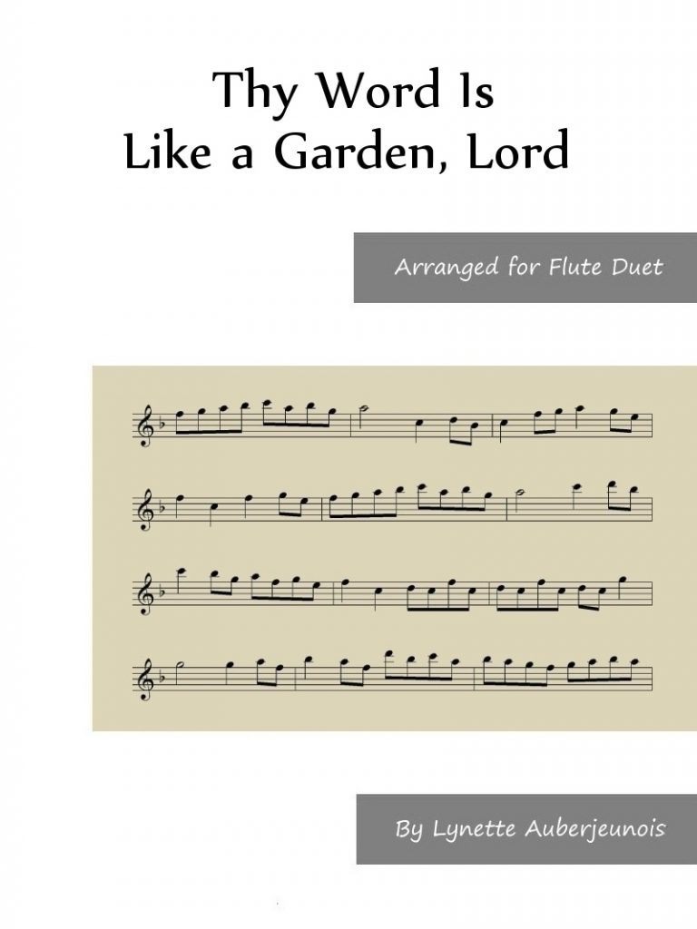 Sheet music cover for Thy Word Is Like a Garden, Lord flute duet