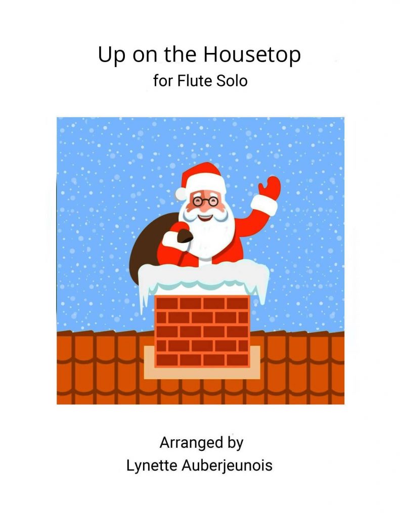 Sheet music cover for Up on the Housetop flute solo