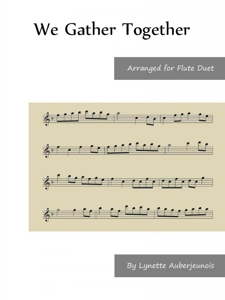 Sheet music cover for We Gather Together flute duet