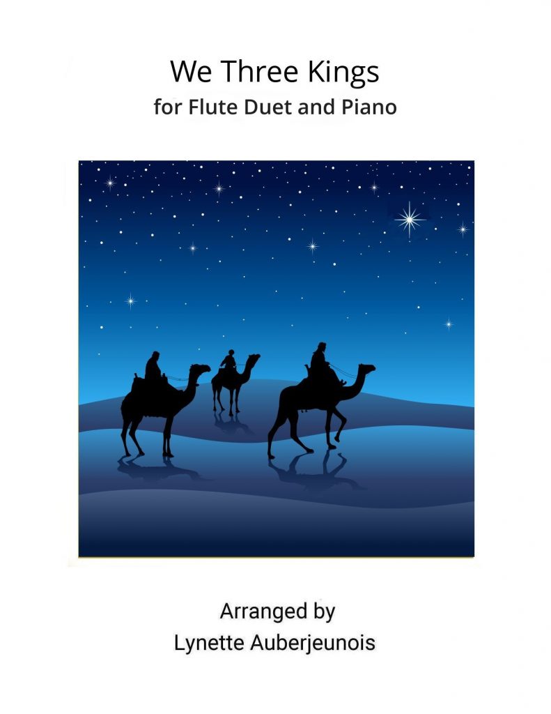 Sheet music cover for We Three Kings flute duet and piano