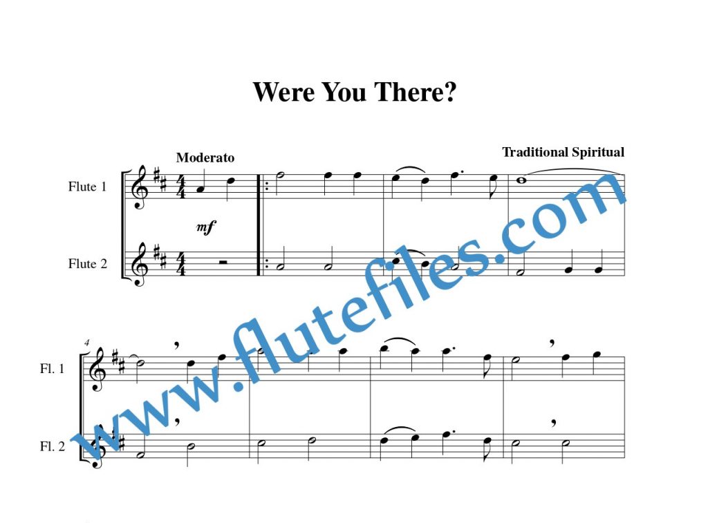Were You There flute duet sheet music