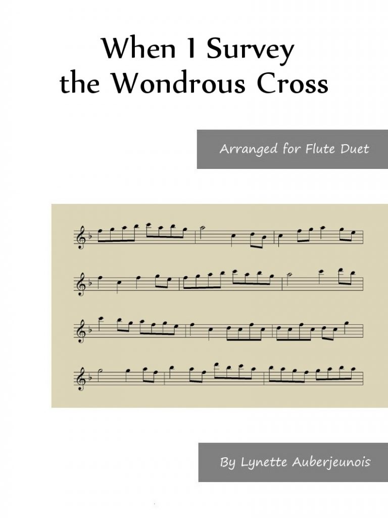Sheet music cover for When I Survey the Wondrous Cross flute duet