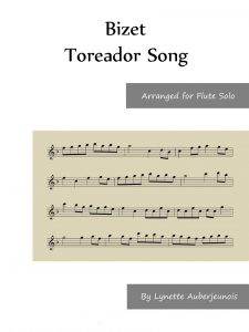 Sheet music cover for Toreador Song flute solo by Bizet