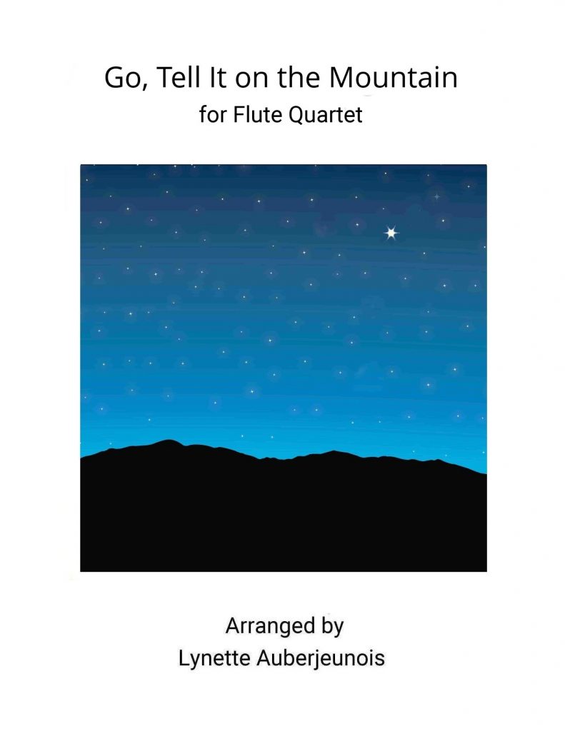 Sheet music cover for Go, Tell It on the Mountain flute quartet