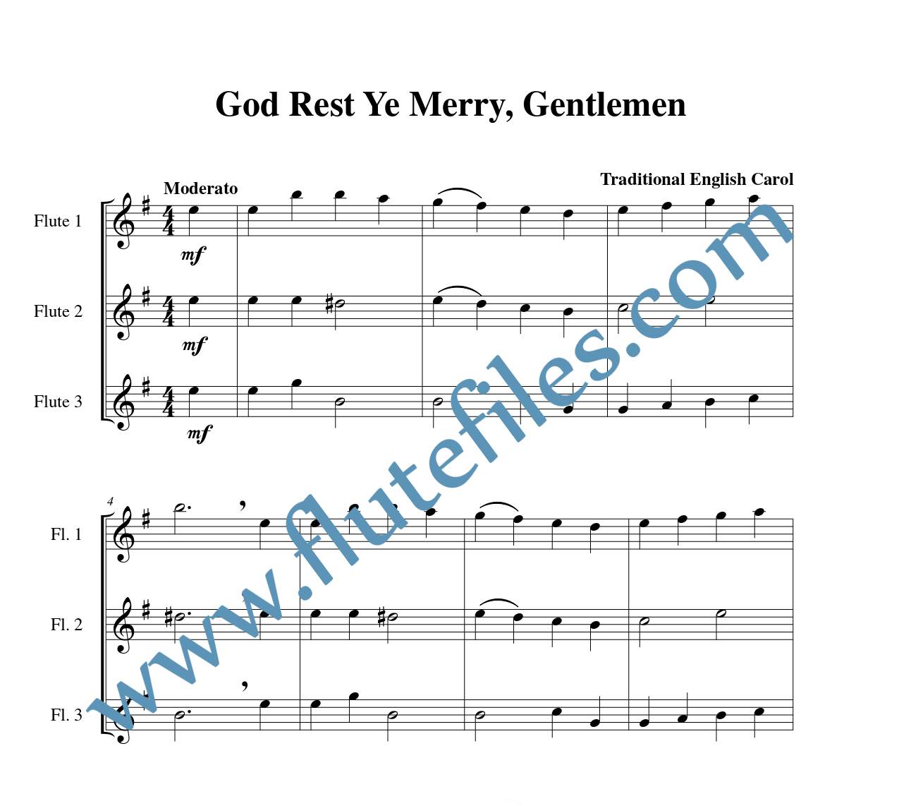 God Rest Ye Merry, Gentlemen Flute Trio Flute Files Publishing