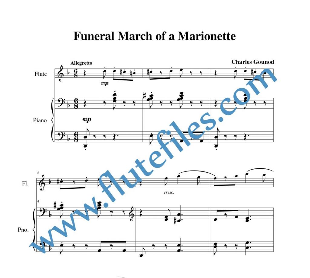 Gounod Funeral March of a Flute Solo Flute Files
