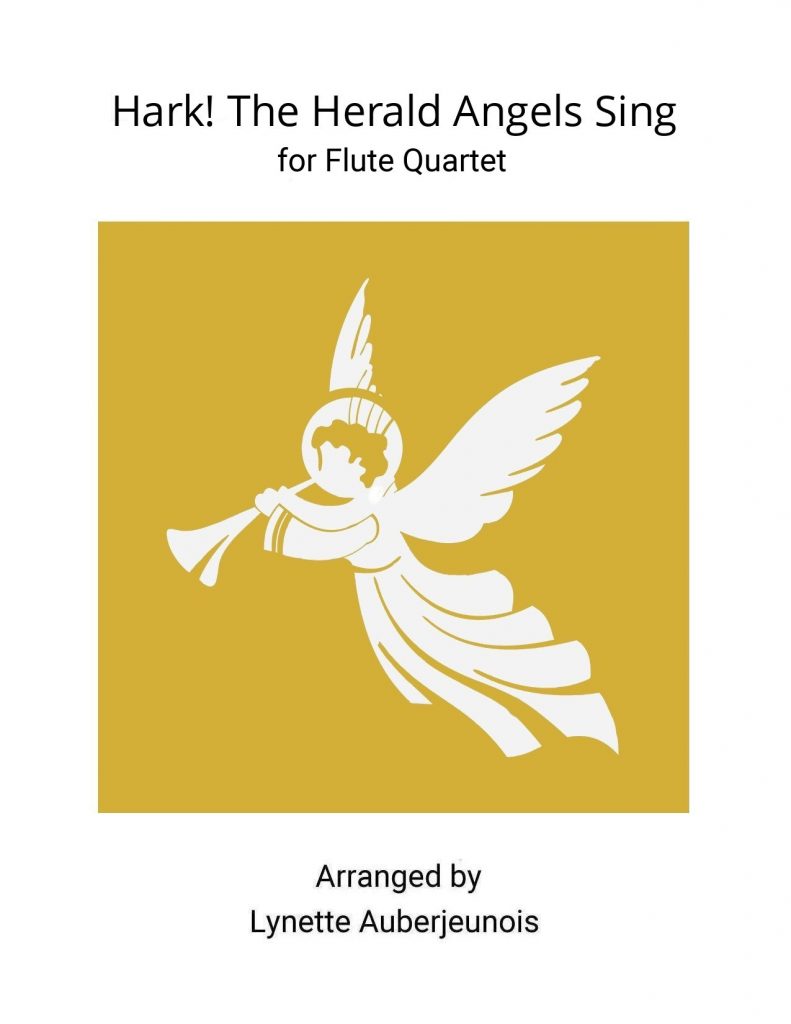 Sheet music cover for Hark! The Herald Angels Sing flute quartet