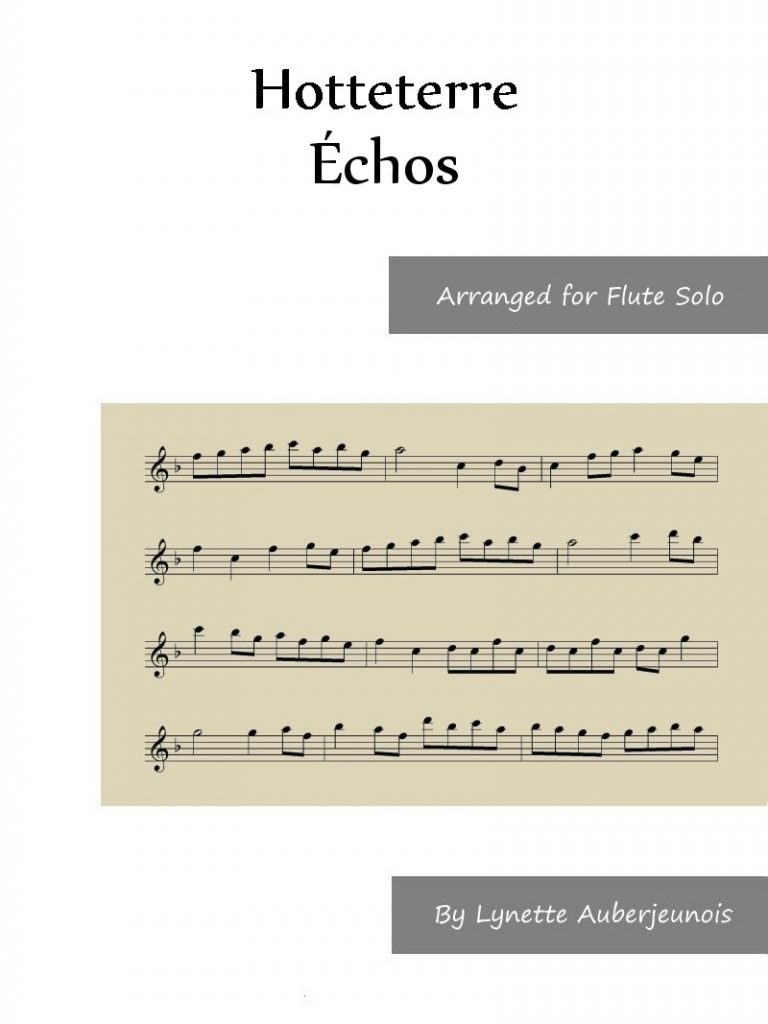 Sheet music cover for Échos flute solo by Hotteterre