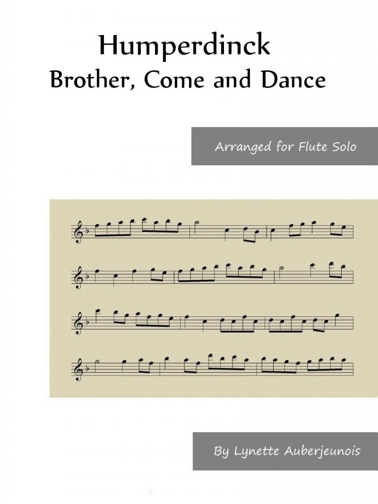 Sheet music cover for Brother, Come and Dance with Me flute solo by Humperdinck