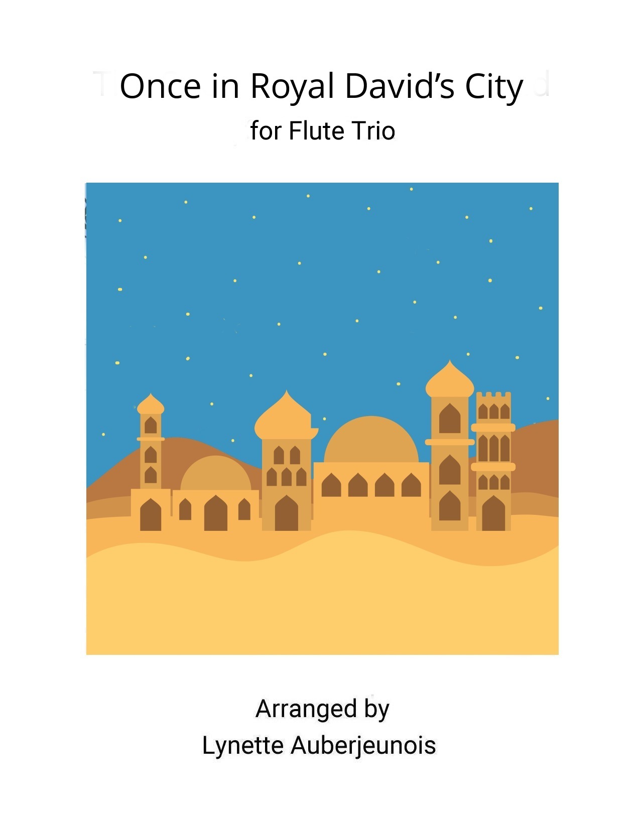 Sheet music cover for Once in Royal Davids City flute trio
