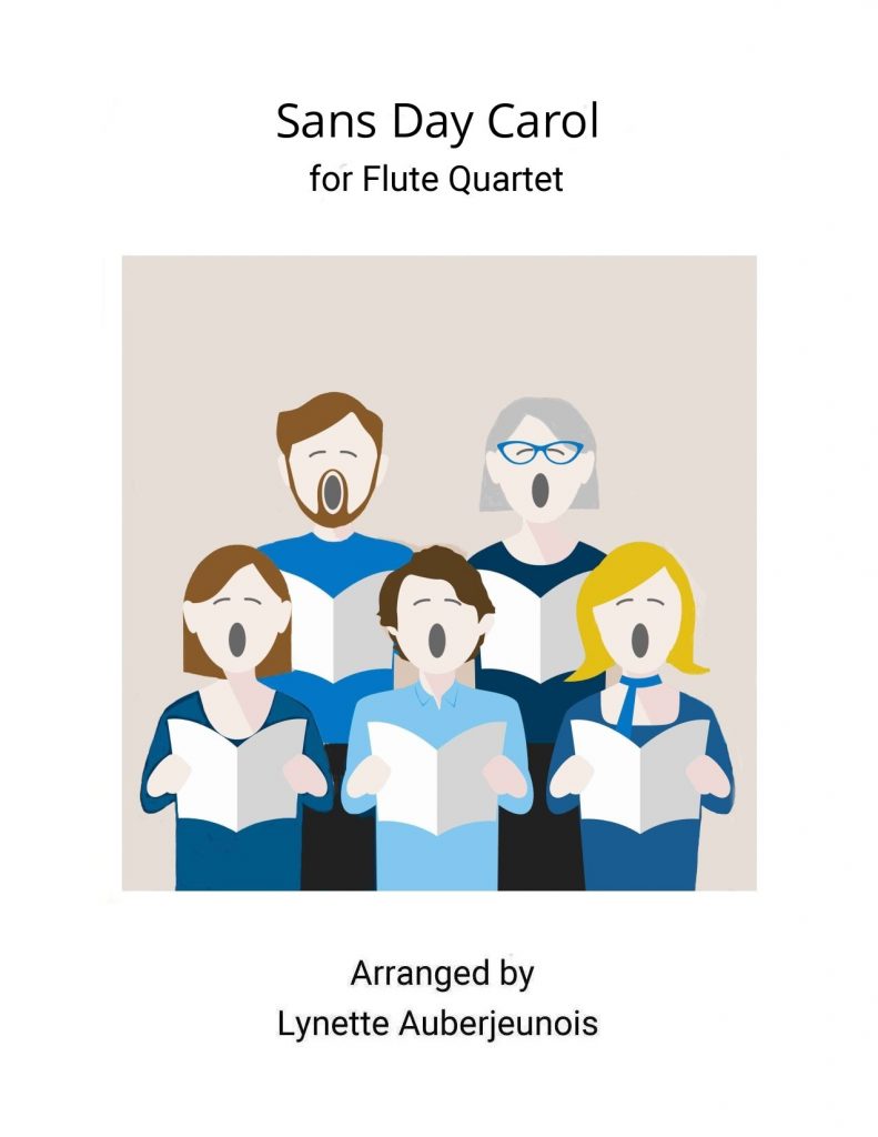 Sheet music cover for Sans Day Carol flute quartet