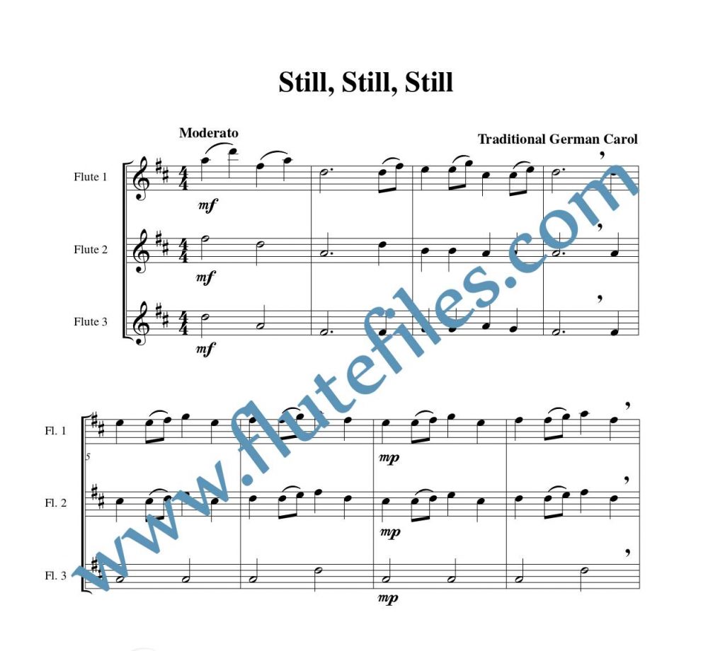 Still, Still, Still flute trio sheet music