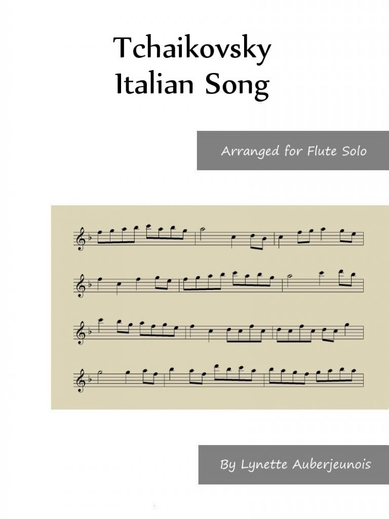 Tchaikovsky Italian Song Flute Solo Flute Files Publishing