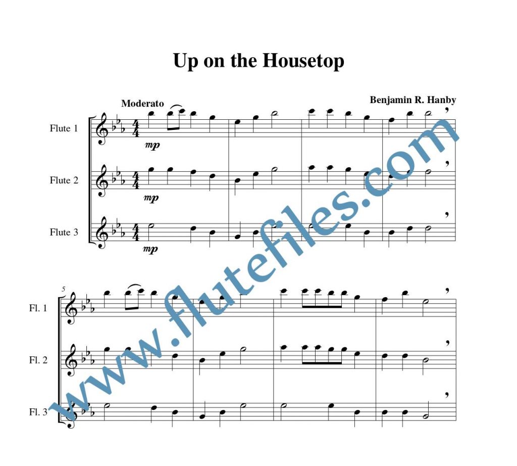 Up on the Housetop flute trio sheet music