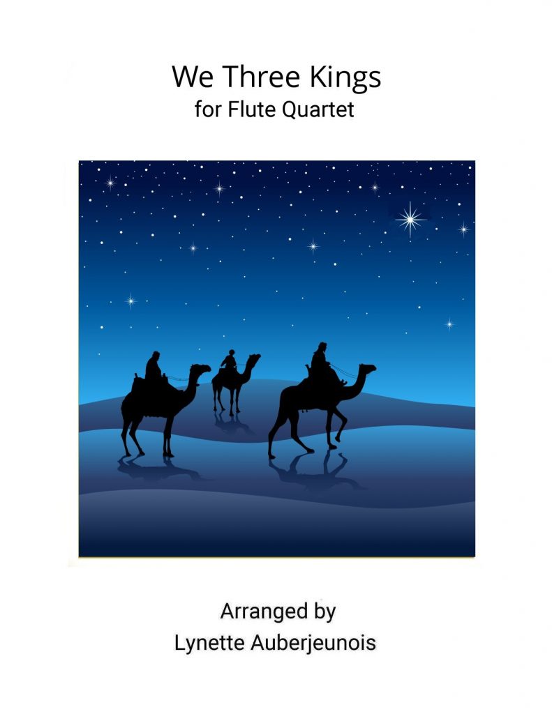 Sheet music cover for We Three Kings flute quartet
