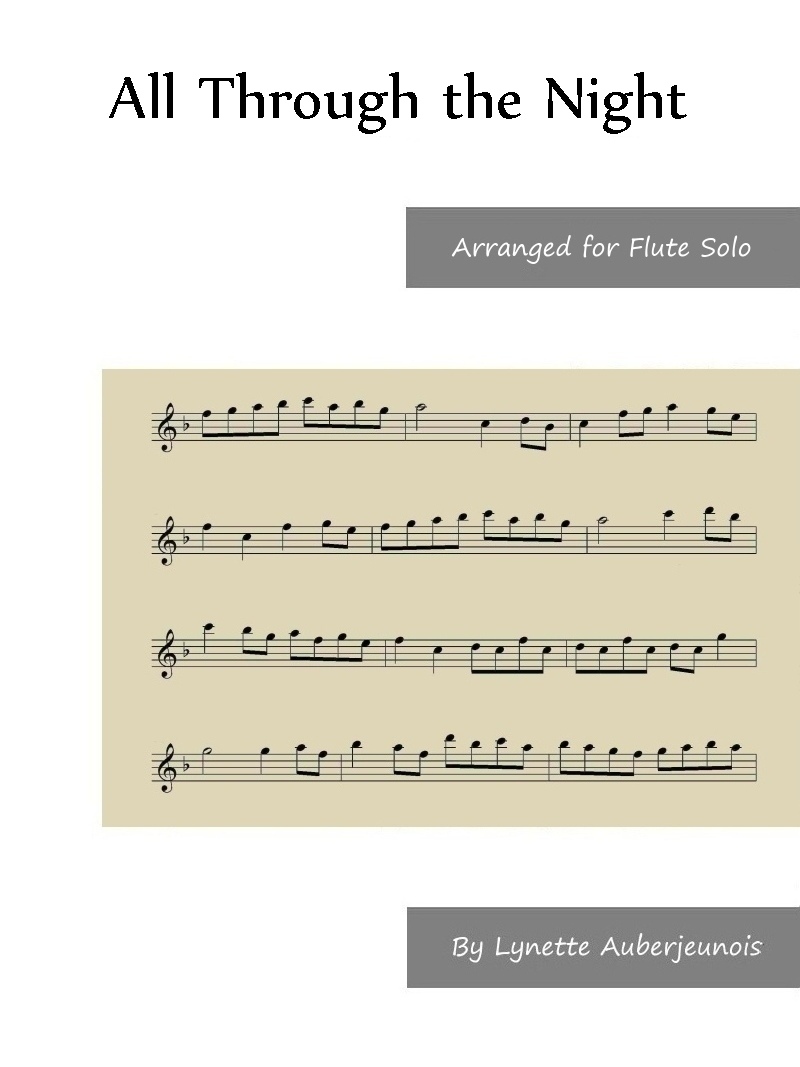 Sheet music cover for All Through the Night flute solo