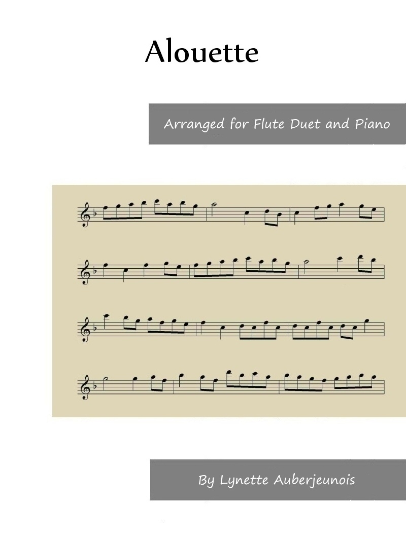 Sheet music cover for Alouette flute duet and piano