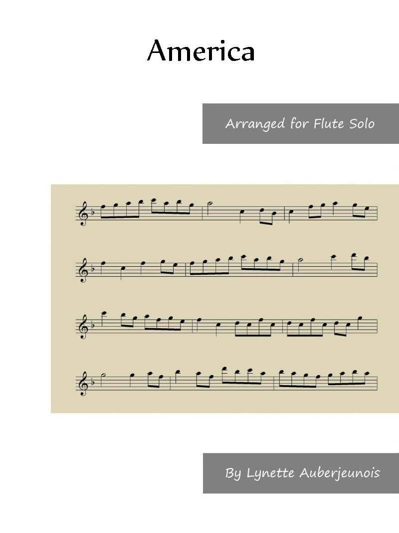 Sheet music cover for America flute solo