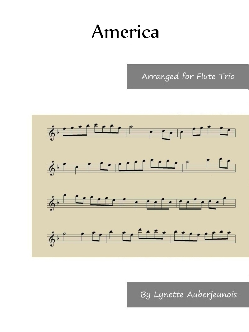 Sheet music cover for America flute trio