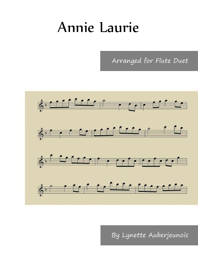 Sheet music cover for Annie Laurie flute duet