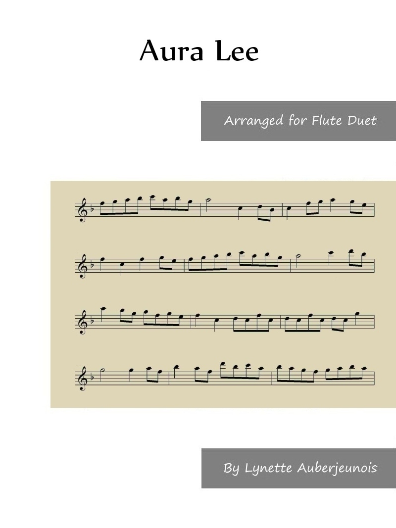 Sheet music cover for Aura Lee flute duet