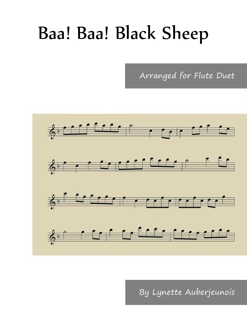 Sheet music cover for Baa! Baa! Black Sheep flute duet