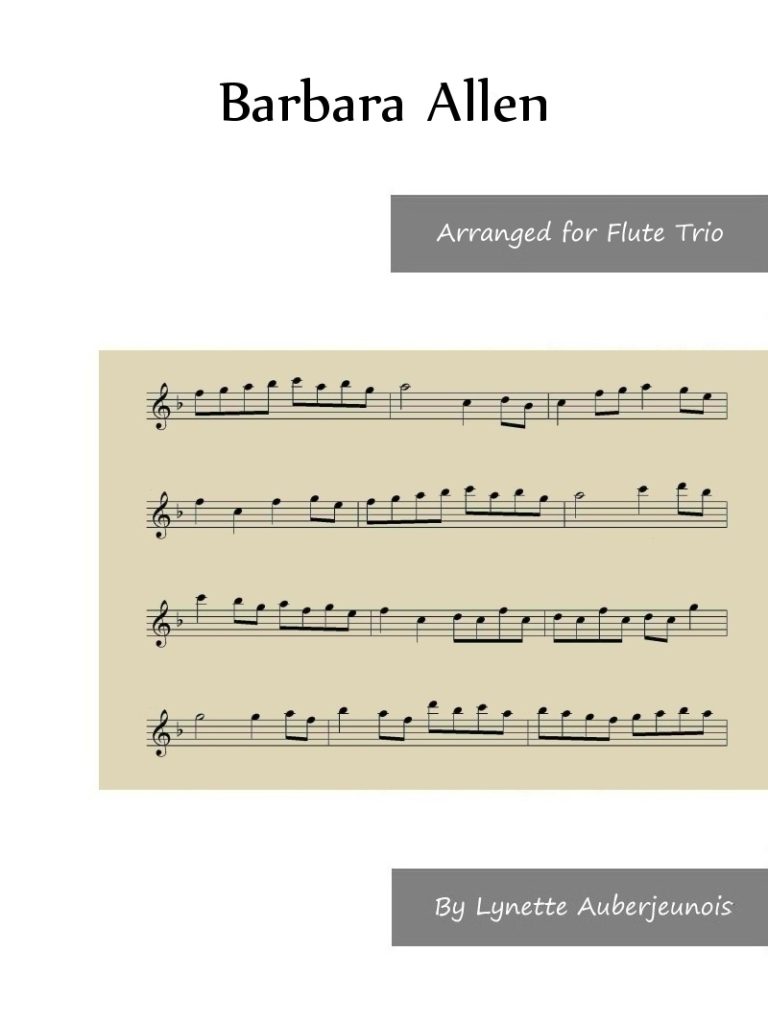 Sheet music cover for Barbara Allen flute trio