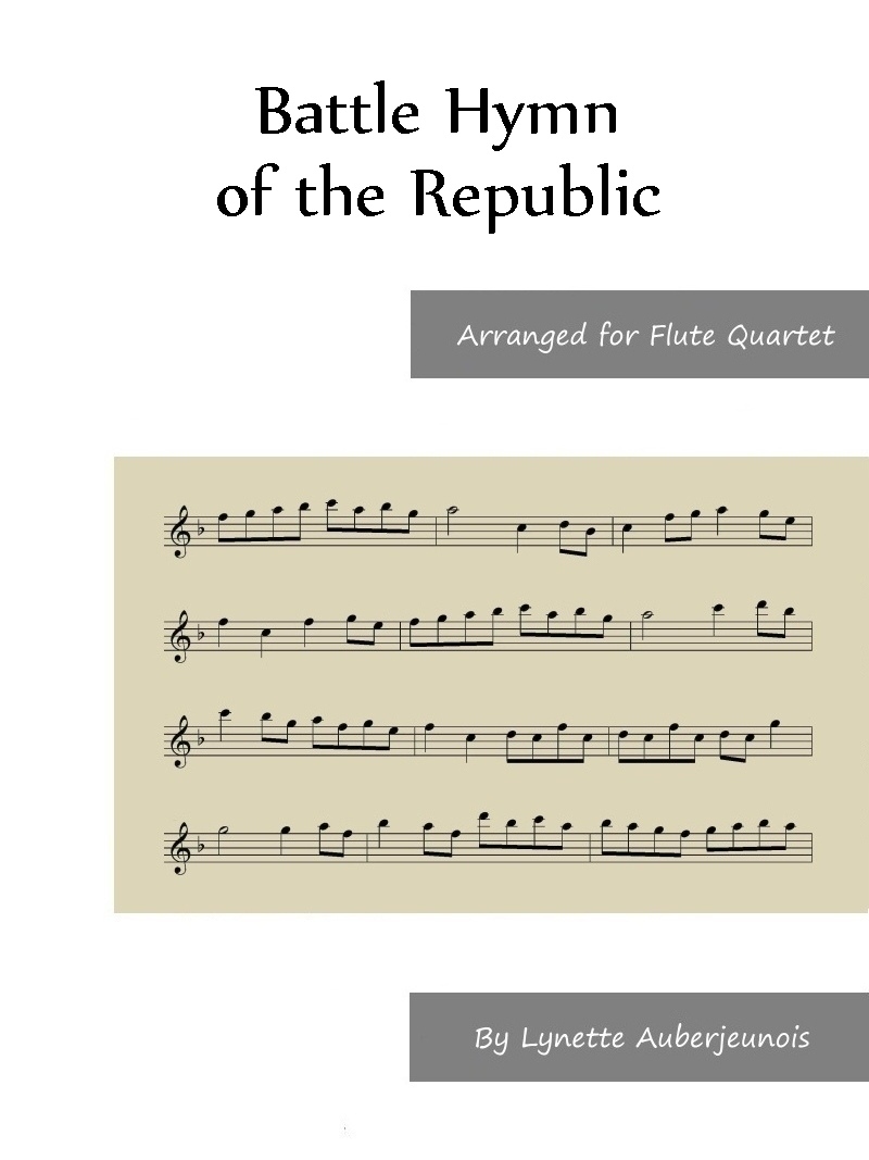 Sheet music cover for Battle Hymn of the Republic flute quartet