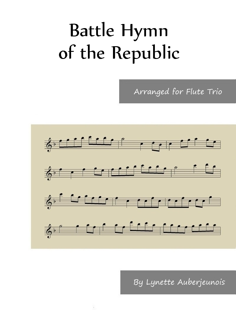 Sheet music cover for Battle Hymn of the Republic flute trio