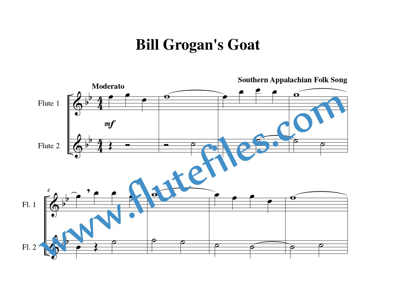 Bill Grogans Goat flute duet sheet music