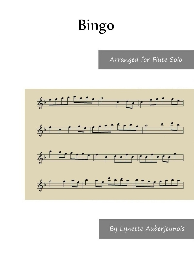 Sheet music cover for Bingo flute solo