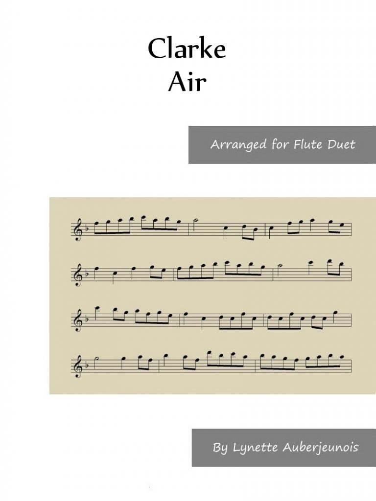 Sheet music cover for Air flute duet by Clarke