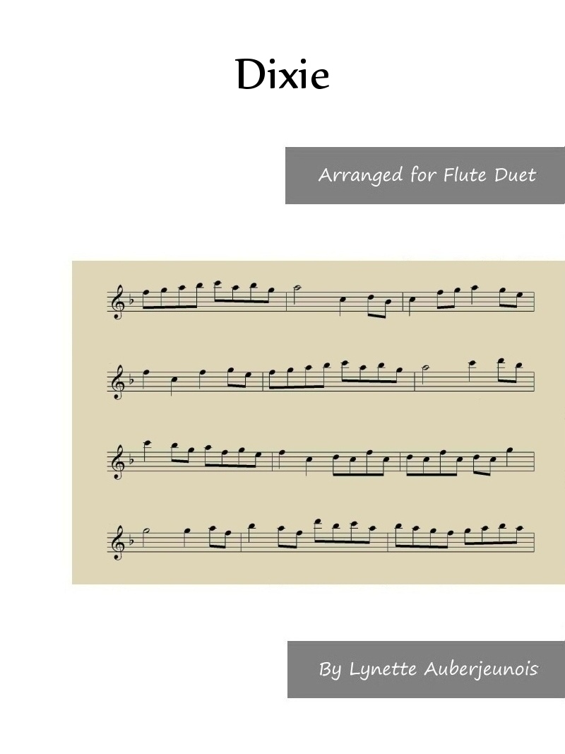 Sheet music cover for Dixie flute duet