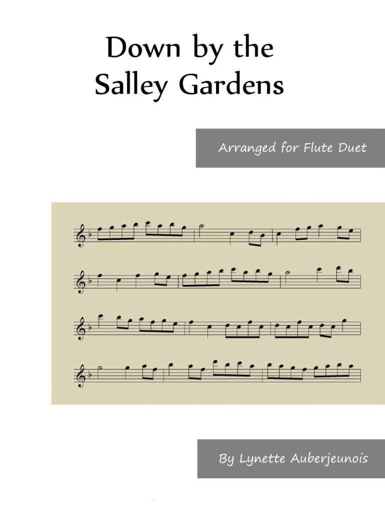 Sheet music cover for Down by the Salley Gardens flute duet