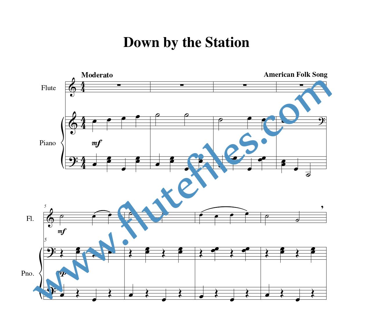 https://www.flutefiles.com/folk-solos/down-by-the-station-flute-solo/