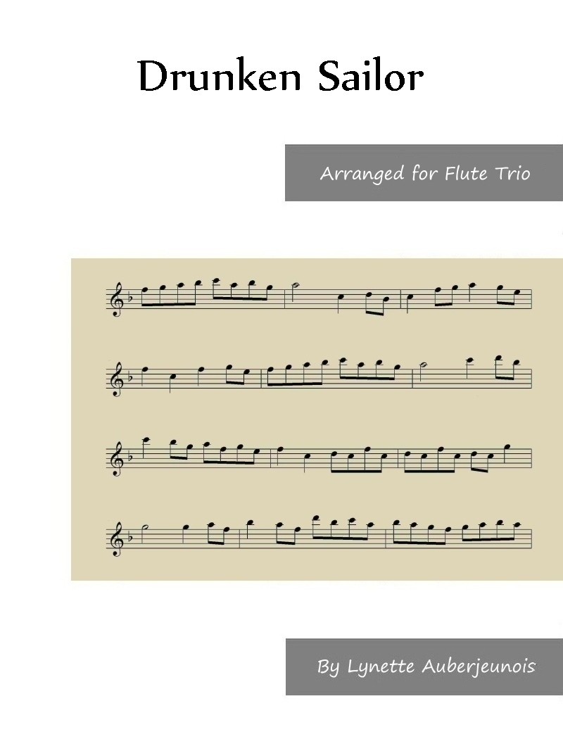 Sheet music cover for Drunken Sailor flute trio