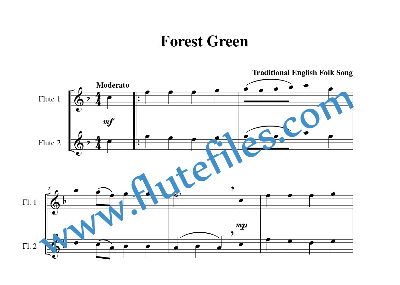 Forest Green Flute Duet Flute Files Publishing