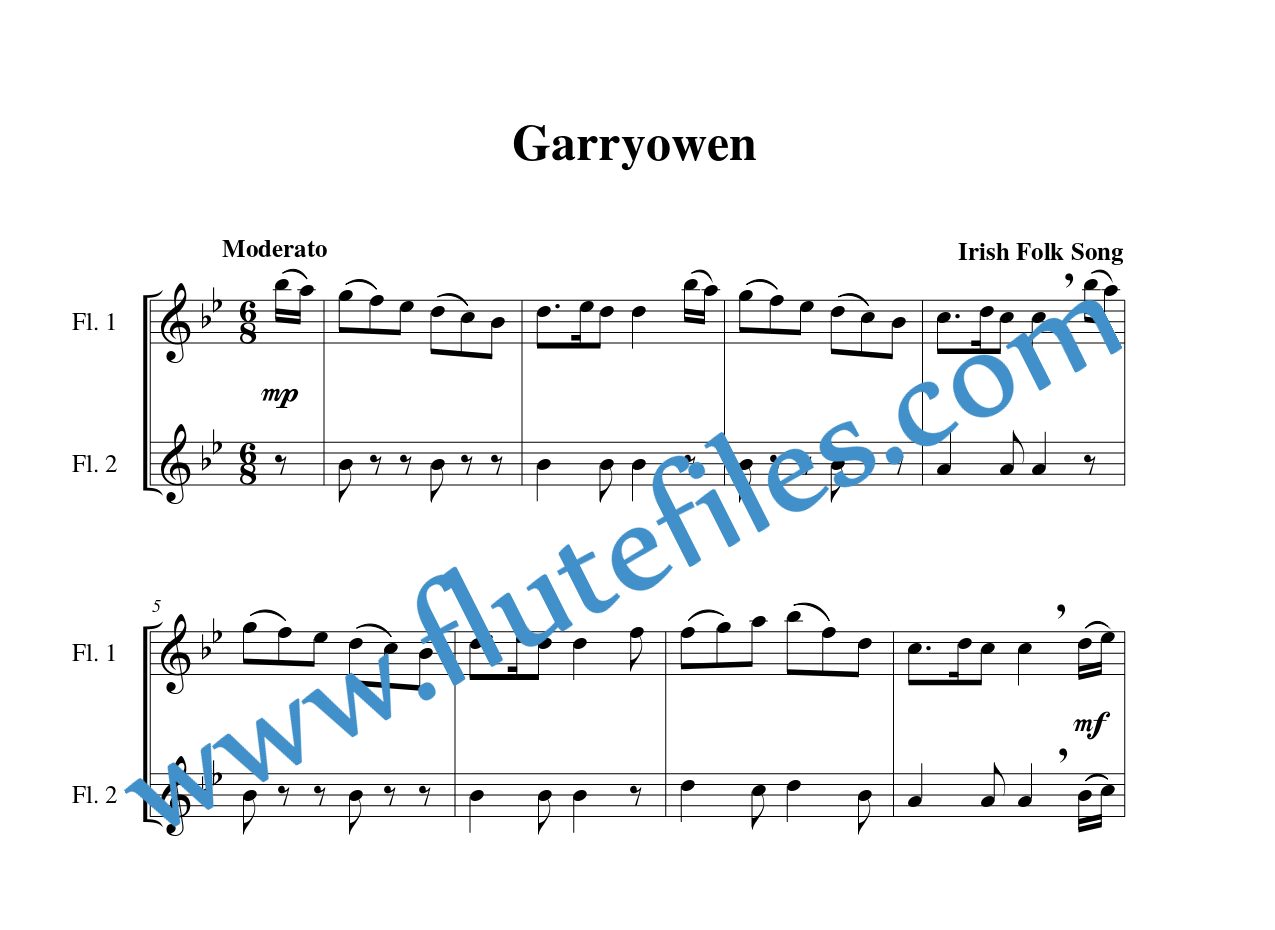 Garryowen flute duet sheet music