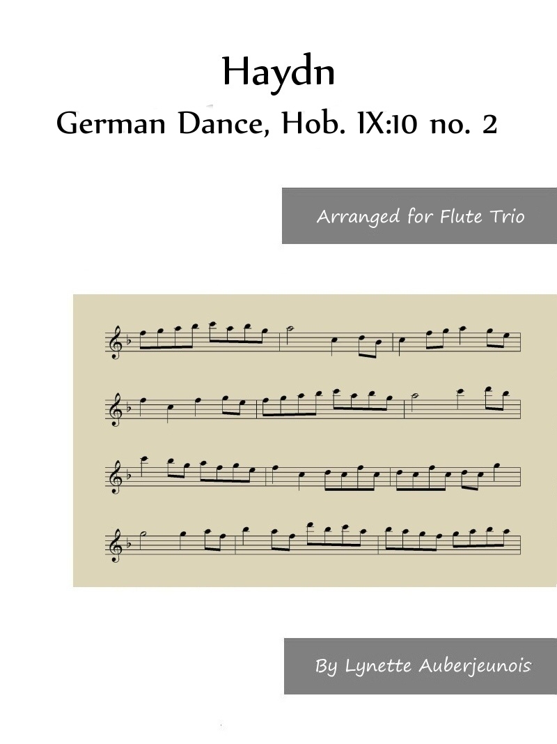 Sheet music cover for German Dance, Hob. IX:10 no. 2 flute trio by Haydn