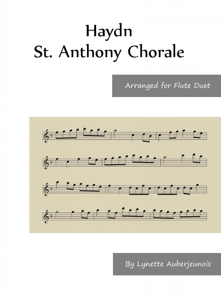 Sheet music cover for St. Anthony Chorale flute duet by Haydn