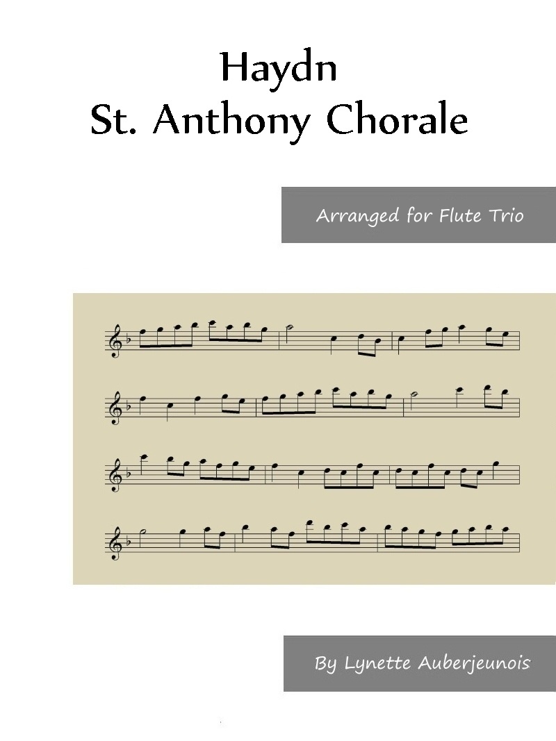 Sheet music cover for St. Anthony Chorale flute trio by Haydn