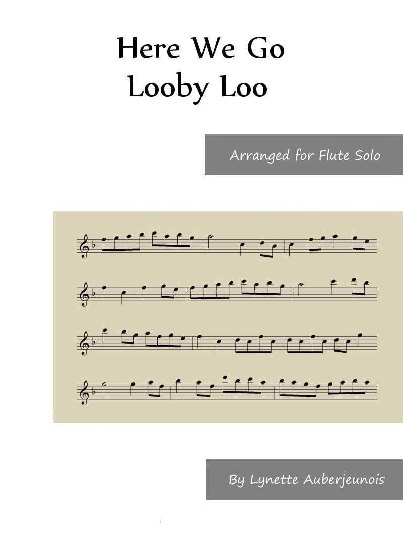 Sheet music cover for Here We Go Looby Loo flute solo