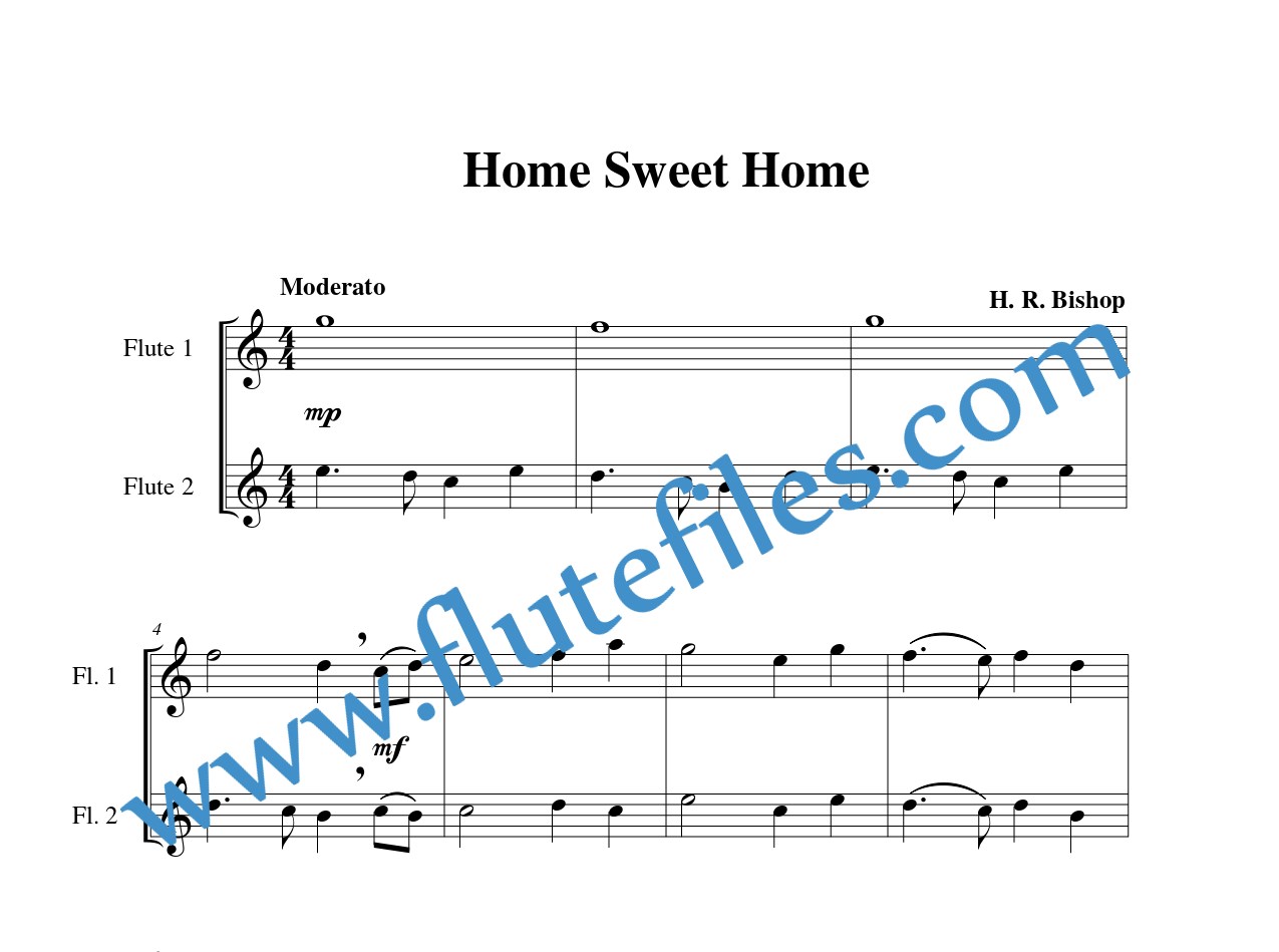 Home Sweet Home flute duet sheet music