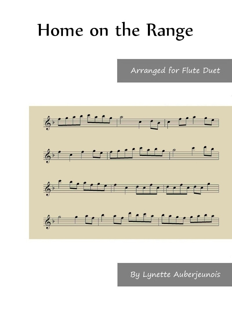 Sheet music cover for Home on the Range flute duet