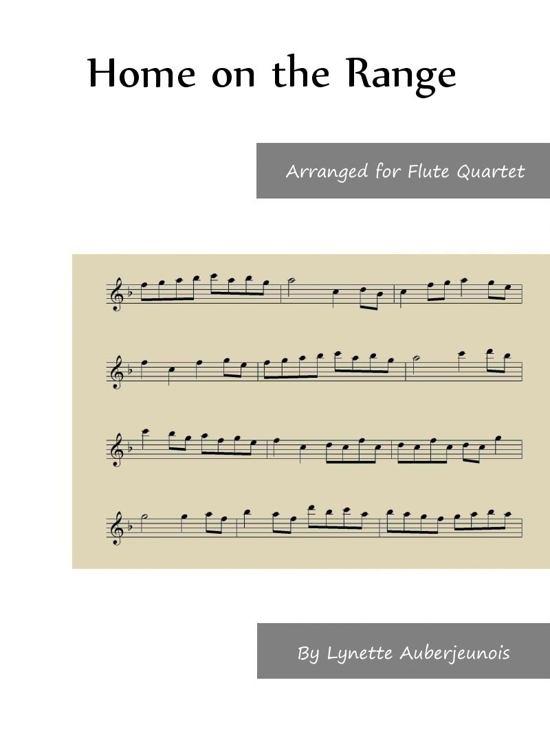 Sheet music cover for Home on the Range flute quartet