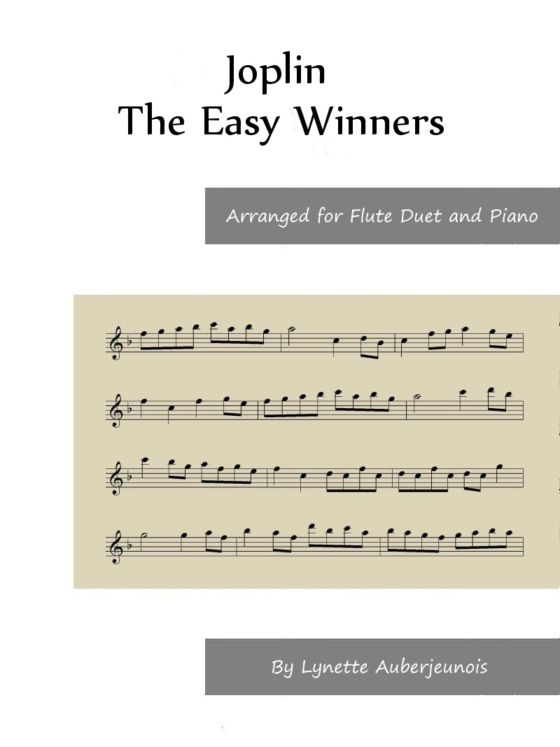 Sheet music cover for The Easy Winners flute duet and piano by Joplin