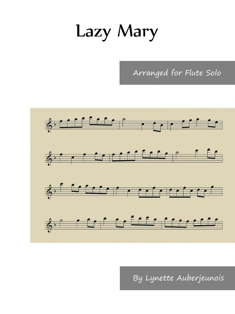 Sheet music cover for Lazy Mary flute solo